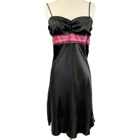 VTG Wet Seal Womens Slip Dress Size L Babydoll Lace Y2K 90s Grunge Party Club - Picture 1 of 8
